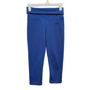 Nike Dri Fit Legend 2.0 Foldover Waistband Capri Pants Leggings‎ Blue Size XS